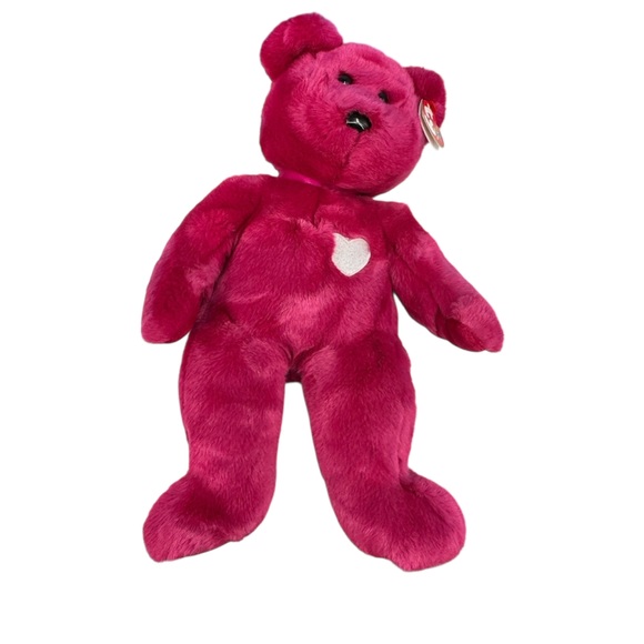 Charming Red Plush Bear with Heart - Picture 1 of 7